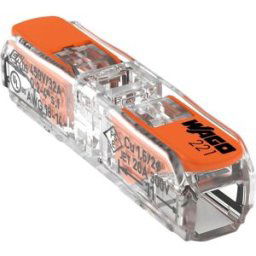 WAGO 221-2411 Borne de raccordement flexible: 0.14-4 mm² rigide: 0.2-4 mm² Nombre de pôles: 1 60 pc(s) transparent, orange