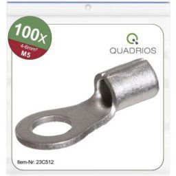 Quadrios 23C512 Cosse à oeillet Section max.=6 mm² Ø du trou=5.3 mm non isolé 100 pc(s)