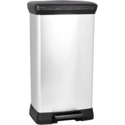 Curver Deco bin metalics 240643 Poubelle 50 l (l x H x P) 390 x 720 x 290 mm argent, noir 1 pc(s)