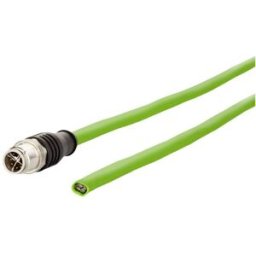 Metz Connect 142M2X10050 M12 Câble réseau, câble patch CAT 6a S/FTP 5.00 m vert gaine PUR, résistant aux acides, résistant à lozone, résistant aux UV, pour