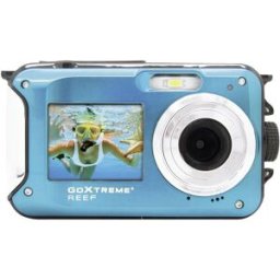 GoXtreme Reef Blue Appareil photo numérique 24 Mill. pixel bleu vidéo Full HD, étanche jusquà 3 m, caméra submersible, résistant aux chocs, avec flash intégré