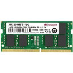 Transcend JetRAM Module mémoire pour PC portable DDR4 16 GB 1 x 16 GB 3200 MHz SO-DIMM 260 broches CL22 JM3200HSB-16G