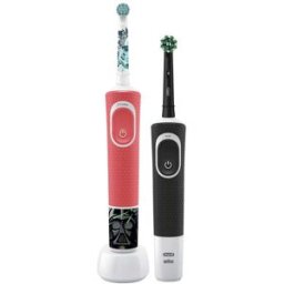 Oral-B D103 Black + D100 Star Wars D103.413.3-D100.410.2K Brosse à dents électrique pour enfants rotatif / oscillant rouge/blanc, noir/blanc
