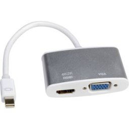 Câble adaptateur Roline Mini-Display / VGA Fiche mâle Mini DisplayPort, Prise femelle VGA 15 pôles 0.10 m argent (métallisé) 12.03.3161 Câble DisplayPort