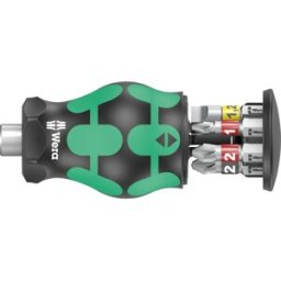 Wera Kraftform Kompakt Stubby Magazin 2 05008874001 Jeu dembouts vis à fente, vis Pozidriv, cruciforme Phillips avec porte-embout