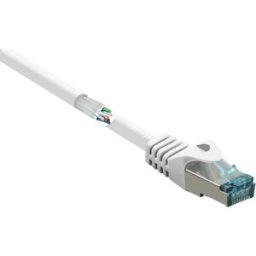 Renkforce RF-5462396 RJ45 Câble réseau, câble patch CAT 6a S/FTP 20.00 m blanc avec cliquet dencastrement, ignifuge 1 pc(s)