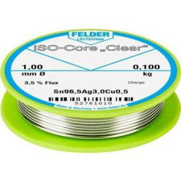 Felder ISO-Core Clear SAC305 Étain à souder bobine Sn96,5Ag3Cu0,5 0.100 kg 1 mm