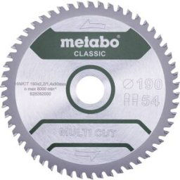 Metabo MULTI CUT CLASSIC 628658000 Lame de scie circulaire 160 x 20 x 1.4 mm Nombre de dents: 42 1 pc(s)