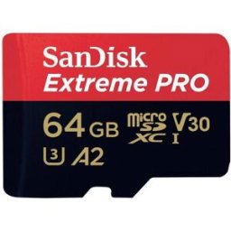 SanDisk Extreme PRO Carte microSDXC 64 GB Class 10, UHS-I, v30 Video Speed Class résistance aux chocs, étanche