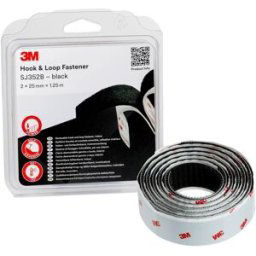 3M SJ352B Bande auto-agrippante à coller (L x l) 1.25 m x 25 mm noir 1 pc(s)