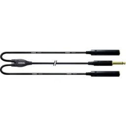 Câble Y audio [1x Jack mâle 6.35 mm - 2x Jack femelle 6.35 mm] Cordial CFY 0,3 PGG noir 30.00 cm