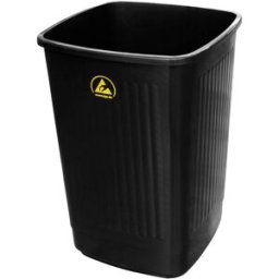 Corbeille à papier BJZ A-34058 antistatique (ESD) 50 l (l x H x P) 360 x 650 x 360 mm plastique noir 1 pc(s)