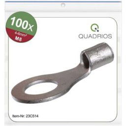 Quadrios 23C514 Cosse à oeillet Section max.=6 mm² Ø du trou=8.5 mm non isolé 100 pc(s)