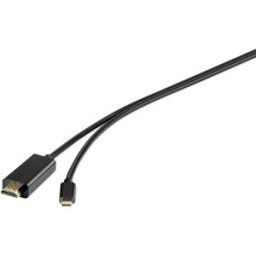 Câble adaptateur Renkforce USB-C® / HDMI USB-C® mâle, Fiche mâle HDMI-A 1.80 m noir RF-4535910 Câble dafficheur USB-C®