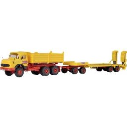 Kibri 14125 H0 Modèle réduit de véhicule de construction Mercedes Benz Cab-over avec remorque surbaissée