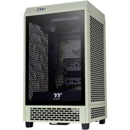 mini-tour Thermaltake The Tower 200 Boîtier PC vert clair 2 ventilateurs pré-installés, fenêtre latérale, filtre anti-poussière