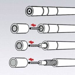 Knipex 16 60 05 KOAX Dénudeur de câble adapté pour câbles coaxiaux 4 à 12 mm RG58, RG59, RG62