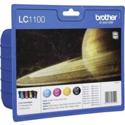 Brother Encre LC-1100 dorigine pack bundle noir, cyan, magenta, jaune LC1100VALBP