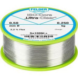 Felder ISO-Core Ultra-Clear Sn100Ni+ Étain à souder sans plomb bobine Sn99,25Cu0,7Ni0,05 0.250 kg 0.5 mm