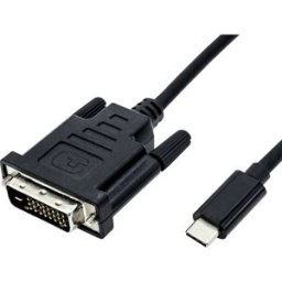 Câble adaptateur Roline USB-C® / DVI USB-C® mâle, Fiche mâle DVI-D 24+1 pôles 2.00 m noir 11.04.5831 Câble dafficheur USB-C®