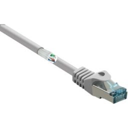 Renkforce RF-5191008 RJ45 Câble réseau, câble patch CAT 6a S/FTP 30.00 m gris ignifuge, avec cliquet dencastrement 1 pc(s)