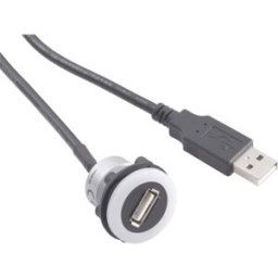 Adaptateur USB 2.0 USB femelle type A, éclairé vers USB mâle type A avec 60 cm de câble TRU COMPONENTS USB-05-BK 1229321 1 pc(s)