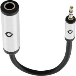 Câble adaptateur Oehlbach Jack audio [1x Jack femelle 6.35 mm - 1x Jack mâle 3.5 mm] 15 cm noir