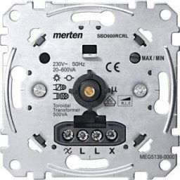 Merten MEG5139-0000 Variateur encastré Adapté pour ampoule: Ampoule électrique, Lampe halogène aluminium