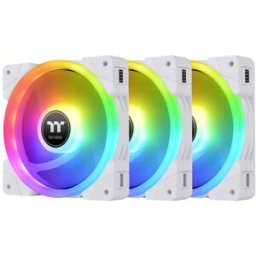 Thermaltake CL-F161-PL12SW-A Ventilateur pour PC blanc, transparent, RVB (l x H x P) 120 x 120 x 25 mm avec commande déclairage RGB