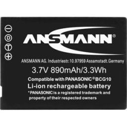 Ansmann DMW-BCG10 Batterie pour appareil photo Remplace laccu dorigine DMW-BCG10e, DMW-BCG10 3.7 V 890 mAh