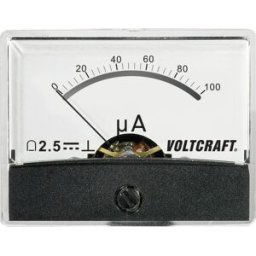 VOLTCRAFT AM-60X46/100µA/DC AM-60X46/100µA/DC Appareil de mesure à encastrer AM-60X46/100µA/DC 100 µA Bobine