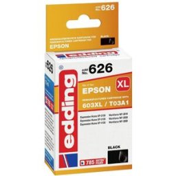 Edding Encre remplace Epson 603XL, T03A1 compatible noir EDD-626 18-626