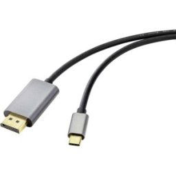 Câble adaptateur Renkforce USB-C® / DisplayPort USB-C® mâle, Fiche mâle DisplayPort 2.00 m noir RF-4600982 8K UHD Câble dafficheur USB-C®
