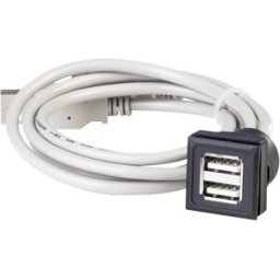 Double embase femelle USB OKTRON-Juwel double USB femelle type A vers 2 USB mâle type A longueur 60 cm Schlegel OKJ_2USB