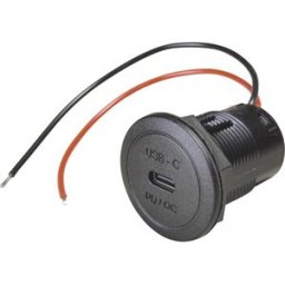 ProCar Power USB-C prise encastrée PD/QC EV ou LED max. 50 watts Charge de courant max=3 A 12 ou 24 V/DC