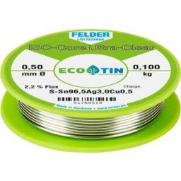 Felder ISO-Core Ultra Clear SAC305 Étain à souder bobine Sn96,5Ag3Cu0,5 0.100 kg 0.5 mm