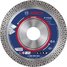 Bosch Accessories 2608900654 EXPERT HardCeramic Disque à tronçonner diamanté Diamètre 115 mm Ø de perçage 22.23 mm Pierre, Béton, Tuile, Carrelage 1 pc(s)