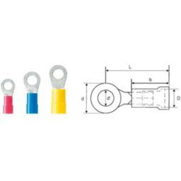 Cosse à oeillet Weidmüller LIR 6M8 V 9200260000 Section max.: 6 mm² Ø du trou: 8.4 mm partiellement isolé jaune 100 pc(s)