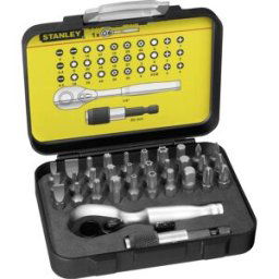 Stanley 1-13-904 Jeu dembouts 32 pièces avec mini cliquet embout