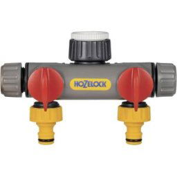 Hozelock 2252 0000 Distributeur deau 2 voies Ø 12 à 15 mm (1/2) avec vanne de régulation