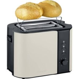 Severin 9576 Grille-pain voyant lumineux, avec grille spéciale viennoisieries intégrée beige, noir