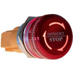 Joy-it Button22NA-02 Button22NA-02 Bouton darrêt durgence 220 V à accrochage rouge, vert (Ø x L) 22 mm x 46.50 mm IP67, IK10 1 pc(s)