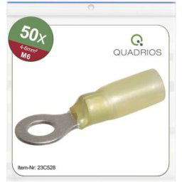 Quadrios 23C528 Cosse à oeillet Section max.=6 mm² Ø du trou=6.5 mm partiellement isolé jaune 50 pc(s)