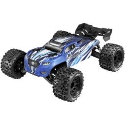 Reely Thor bleu brushed 1:10 Auto RC électrique Monstertruck 4 roues motrices (4WD) 100% RtR 2,4 GHz avec accu, chargeur et piles pour lémetteur