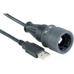 Cordon USB verrouillable unilatéralement Type B (verrouillage) vers type A Contenu: 1 pc(s) Bulgin PXP6040/B/2M00