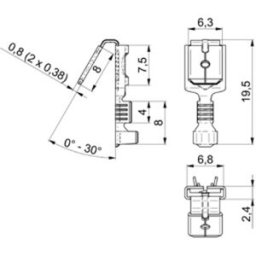 Vogt Verbindungstechnik 3838an.67 Répartiteur à languette mâle avec dérivation Largeur daccouplement: 6.30 mm Épaisseur de contact: 0.80 mm non isolé 250 pc(s)