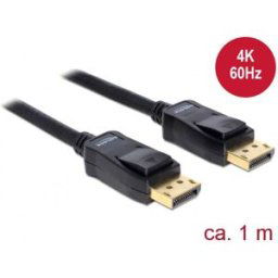 Câble de raccordement Delock DisplayPort Fiche mâle DisplayPort, Fiche mâle DisplayPort 1.00 m noir 82423 Câble DisplayPort