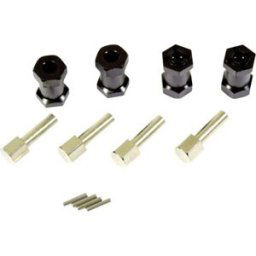Absima + 20.0 mm 1:10 aluminium Elargissement de la voie en alu 12 mm 6 pans noir 4 pc(s)