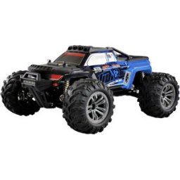 Amewi Daphoenodon bleu brushed 1:12 Auto RC électrique Monstertruck 4 roues motrices (4WD) prêt à fonctionner (RtR) 2,4 GHz avec accu et chargeur, avec effet