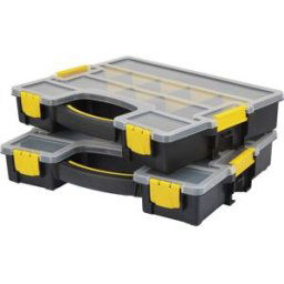 Basetech Mallette de rangement (L x l x H) 370 x 286 x 140 mm Nombre de compartiments: 15 séparations variables Contenu 1 pc(s)